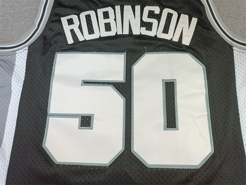 Men's San Antonio Spurs David Robinson Black Big & Tall Hardwood Classics Jerseys