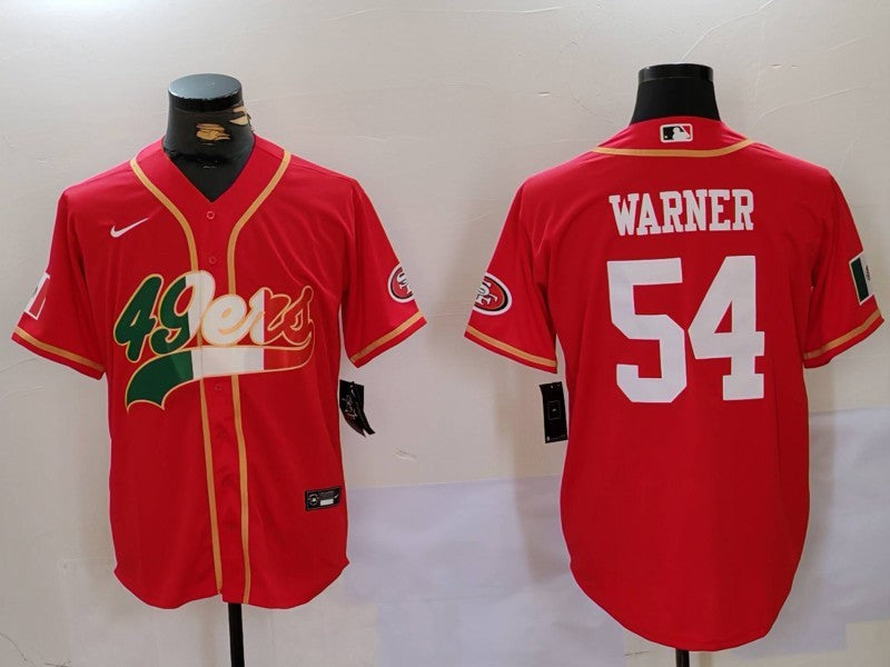 Men's San Francisco 49ers Fred Warner #54 Scarlet Game Jerseys