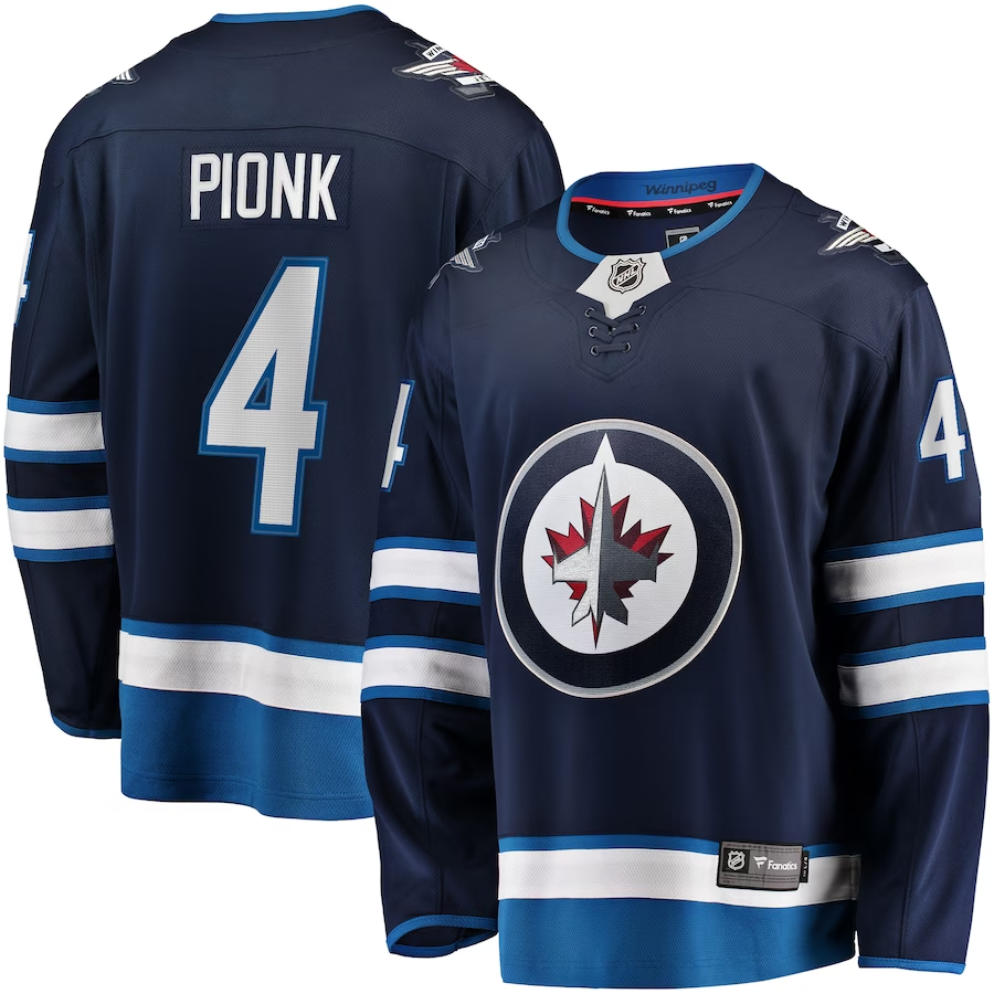 Men's Winnipeg Jets Neal Pionk #4 Navy Player Game Jerseys