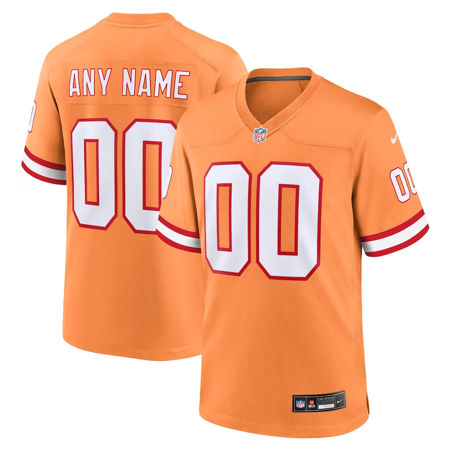 Custom Tampa Bay Buccaneers Orange Throwback Game Jerseys