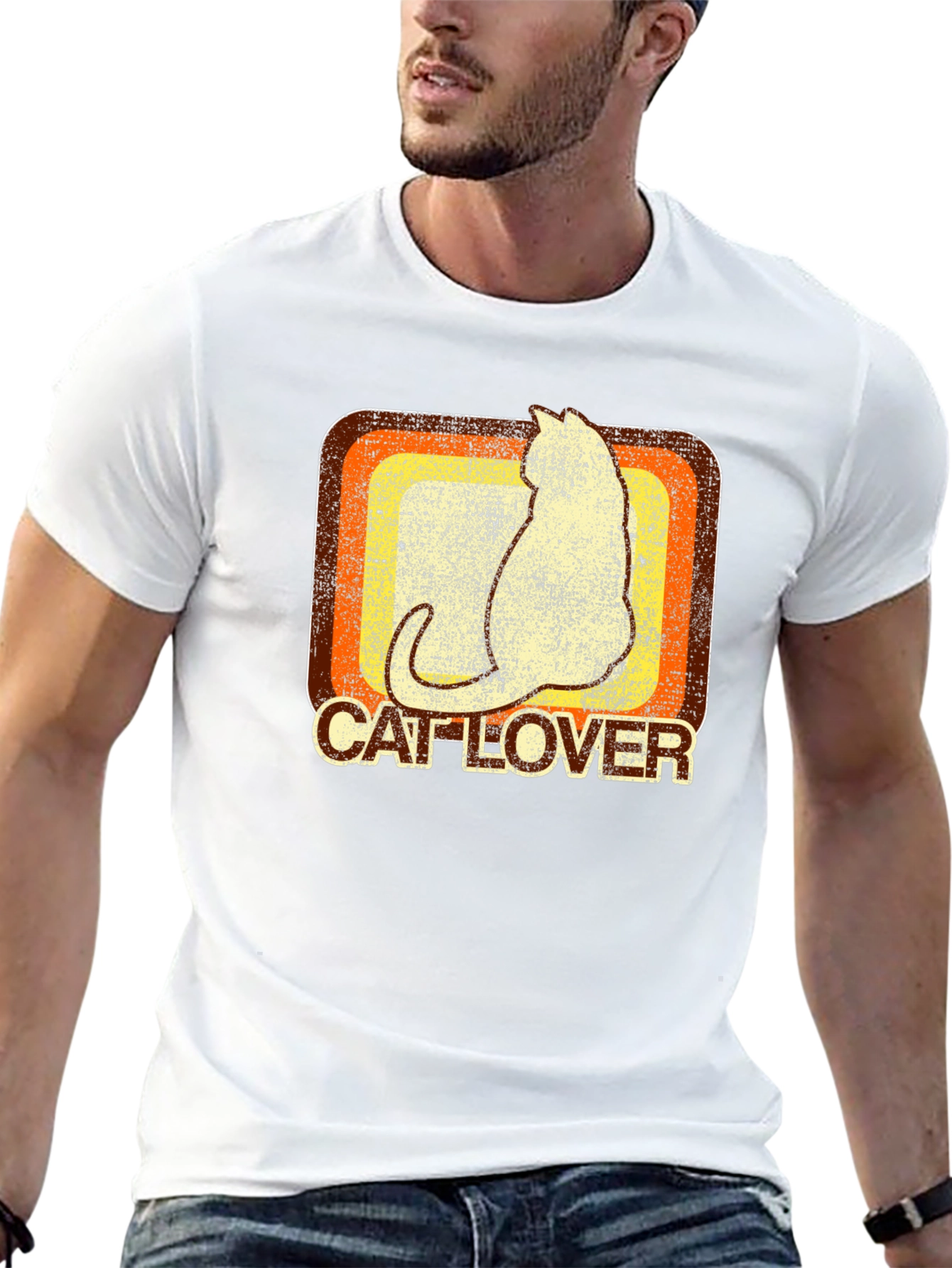 Retro Cat Lover Graphic T-Shirt