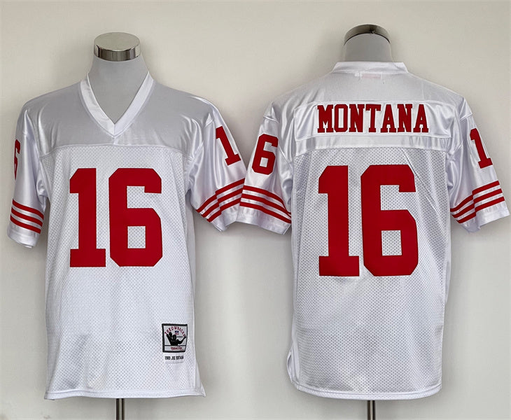 Men's San Francisco 49ers Joe Montana Mitchell & Ness White Legacy Replica Player Jerseys