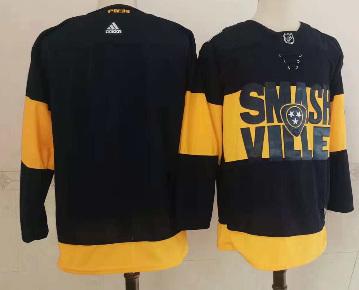 Men's Nashville Predators Black Blank Jerseys