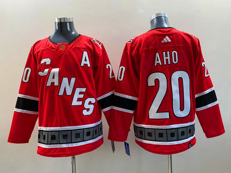 Men's Carolina Hurricanes Sebastian Aho #20 Red Player Jerseys