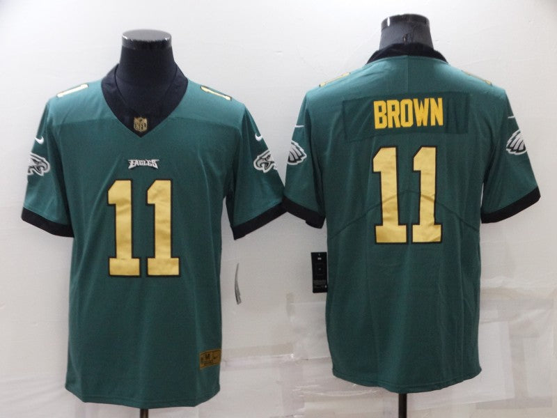 Men's Philadelphia Eagles A.J. Brown #11 Midnight Green Game Jerseys