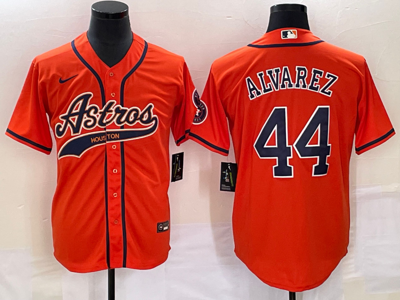 Men's Houston Astros Yordan Alvarez #44 Orange Replica Jerseys Joint Edition