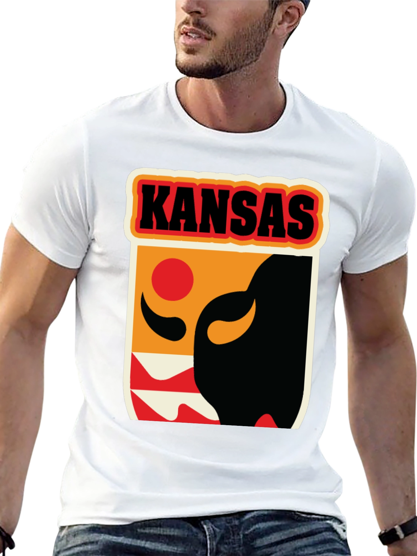 Kansas Graphic Tee - Retro Buffalo Design