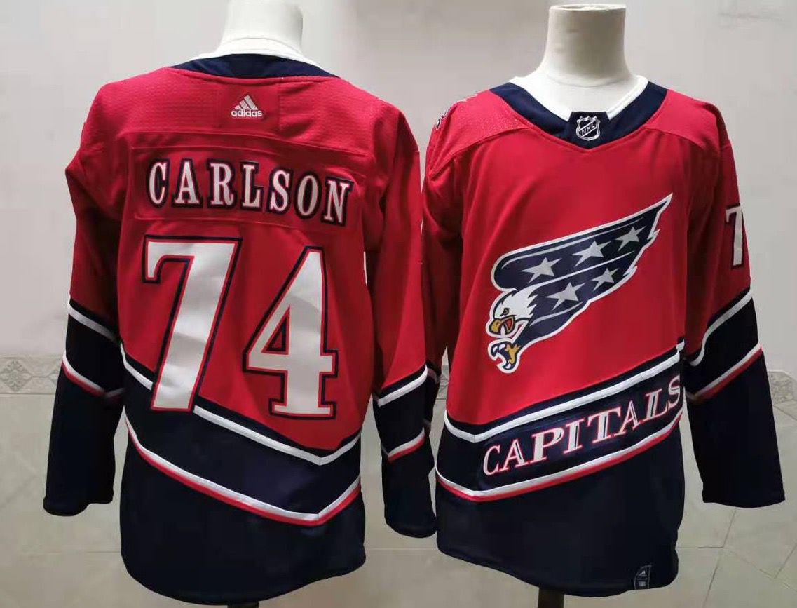 Men's Washington Capitals John Carlson #74 Red Home Breakaway Jerseys