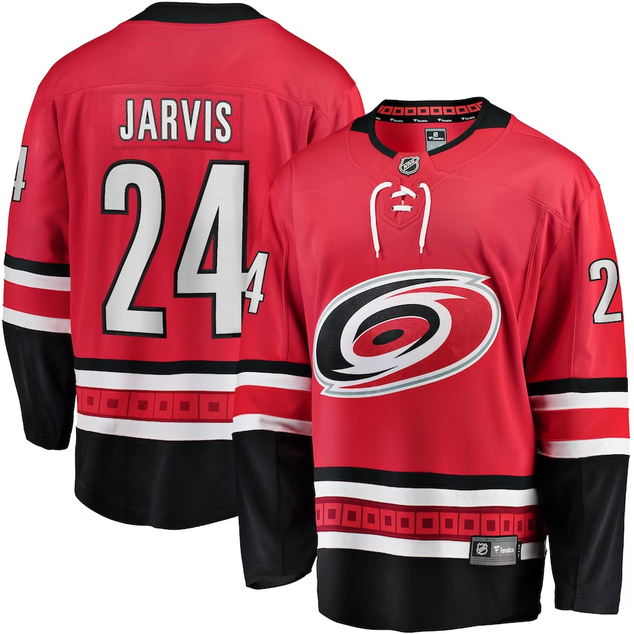 Men's Carolina Hurricanes Seth Jarvis #24 Red Player Game Jerseys
