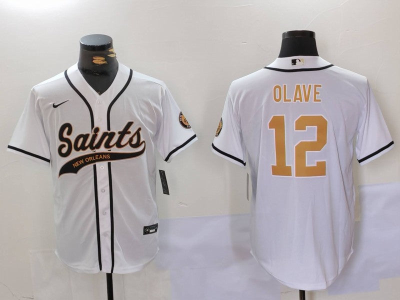 Men's New Orleans Saints Chris Olave #12 White Player Jerseys