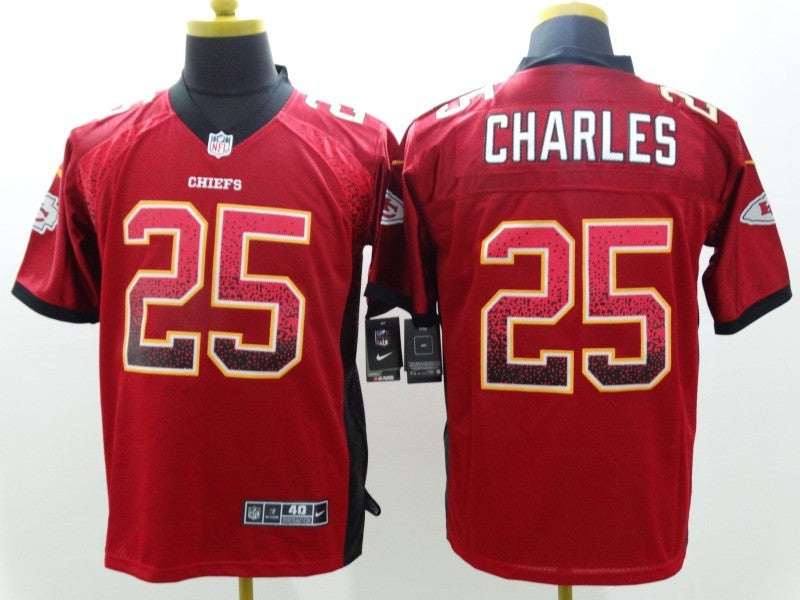 Men's Kansas City Chiefs Jamaal Charles #25 Red Game Jerseys