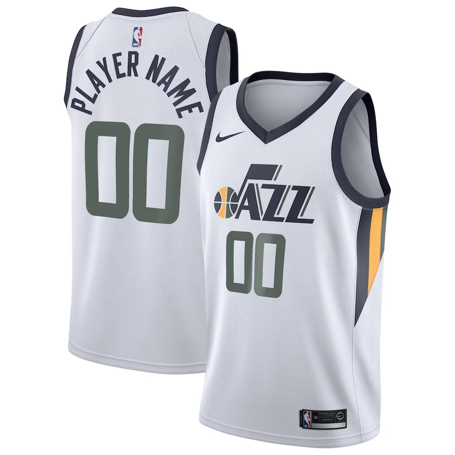 Men's Utah Jazz White 2020/21 Swingman Custom Jerseys - Association Edition