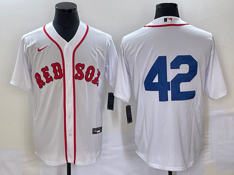 Men's Boston Red Sox #42 White 2023 Jackie Robinson Day Authentic Jerseys