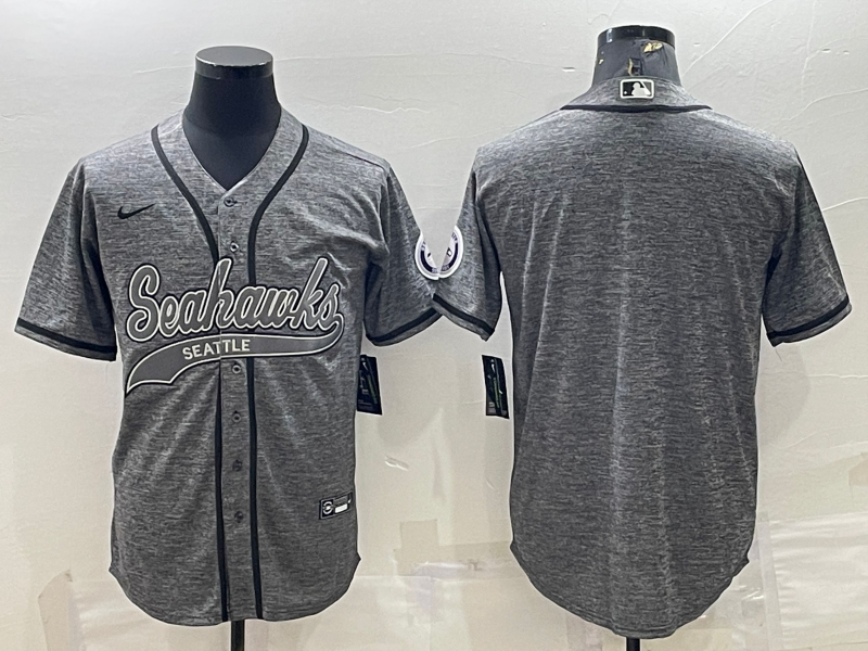 Men's Seattle Seahawks Gray Game Blank Jerseys