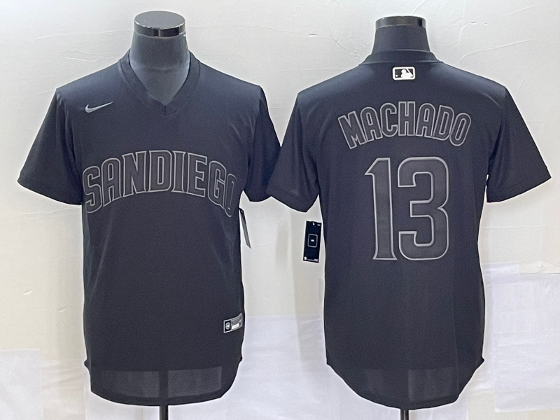 Men's San Diego Padres Manny Machado #13 Black Inverted Legend Jerseys