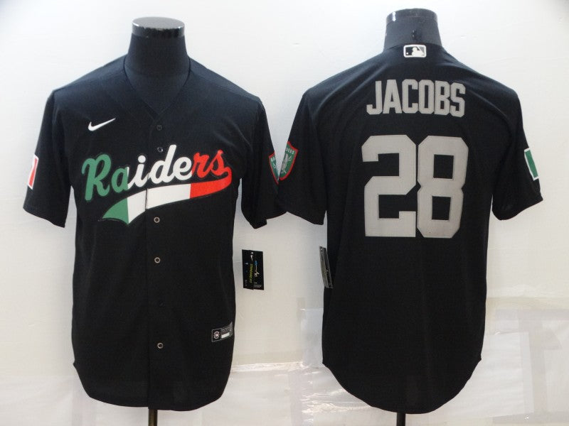 Men's Las Vegas Raiders Josh Jacobs #28 Black Team Game Jerseys Joint Edition