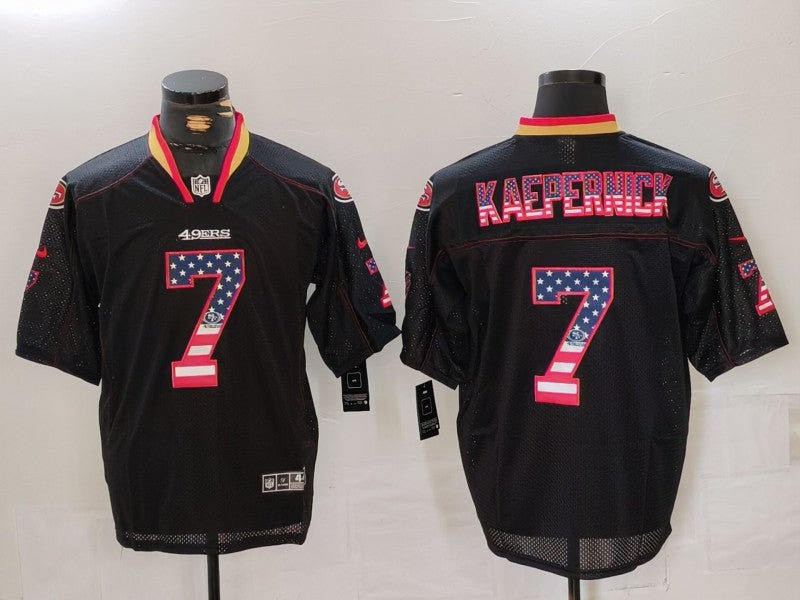 Men's San Francisco 49ers Colin Kaepernick #7 Black Team Game Jerseys