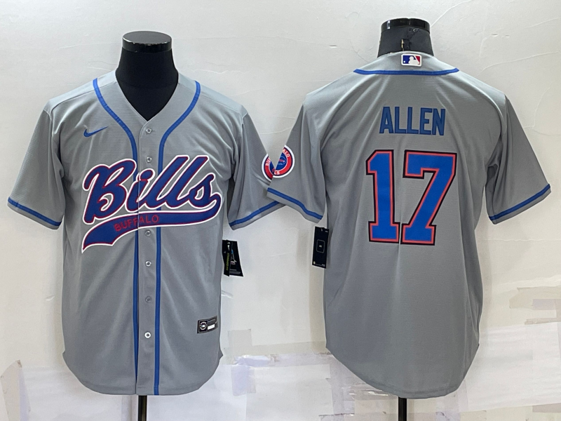 Men's Buffalo Bills Josh Allen #17 Gray Game Jerseys Joint Edition