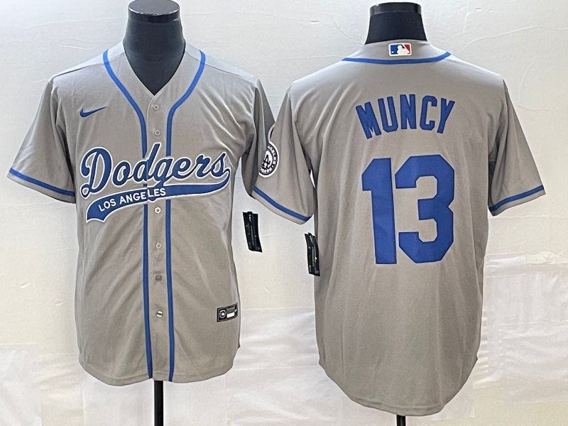 Men's Los Angeles Dodgers Max Muncy #13 Gray Player Jerseys Joint Edition