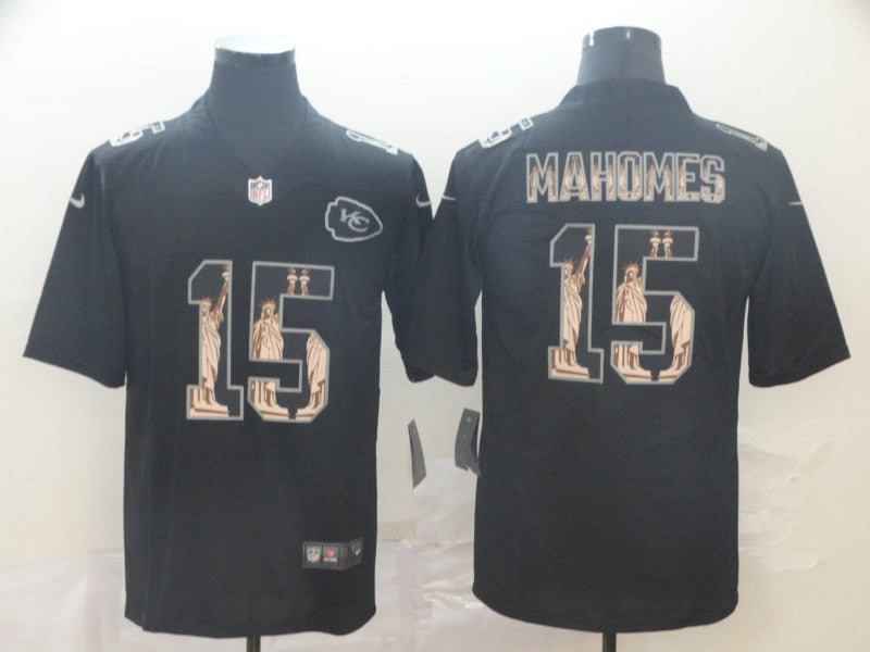 Men's Kansas City Chiefs Patrick Mahomes Black Player Game Jerseys