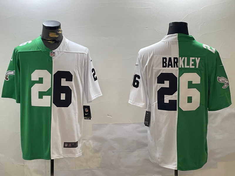 Men's Philadelphia Eagles Saquon Barkley #26 Green/White Game Jerseys