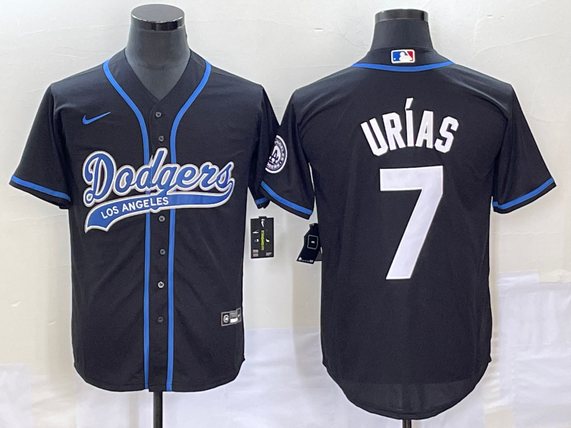Men's Los Angeles Dodgers Julio Urias #7 Black Player Jerseys Joint Edition