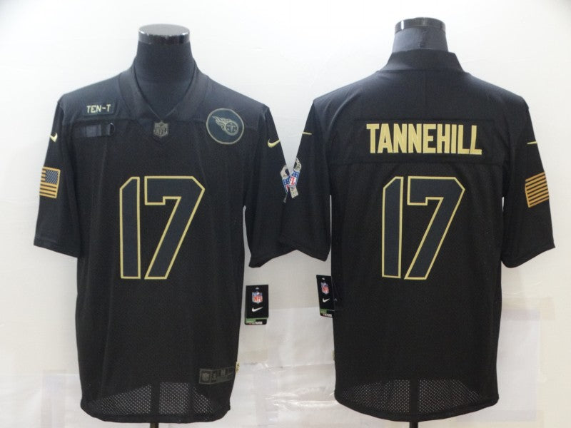 Men's Tennessee Titans Ryan Tannehill #17 Black Game Jerseys