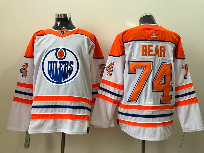 Men's Edmonton Oilers Ethan Bear #74 White Breakaway Player Jerseys