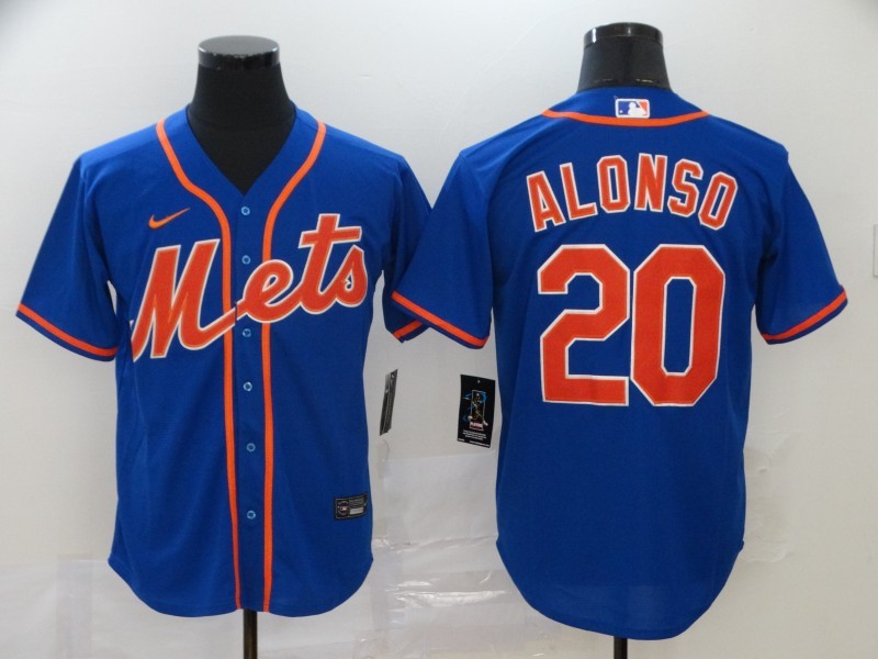 Men's New York Mets Pete Alonso #20 Blue Replica Baseball Jerseys