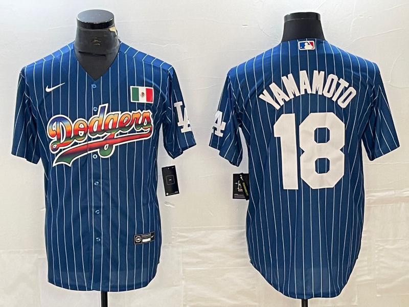 Men's Los Angeles Dodgers Yoshinobu Yamamoto #18 Blue Game Player Jerseys