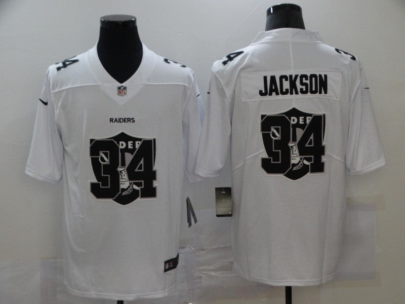 Men's Las Vegas Raiders Bo Jackson #34 White Alternate Game Jerseys