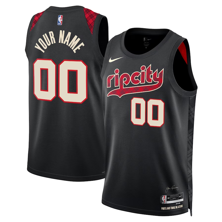 Men's Portland Trail Blazers Black 2023/24 Custom Swingman Jerseys - City Edition