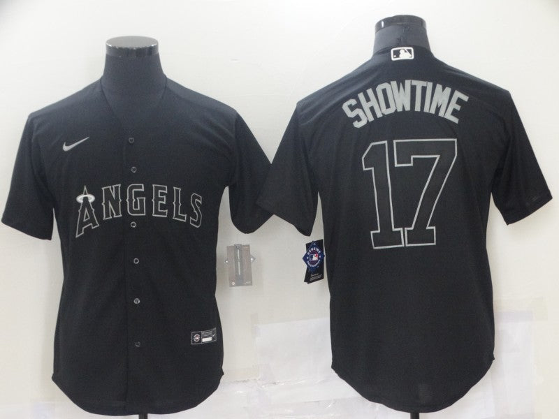 Men's Los Angeles Angels Shohei Ohtani #17 Black Game Player Jerseys