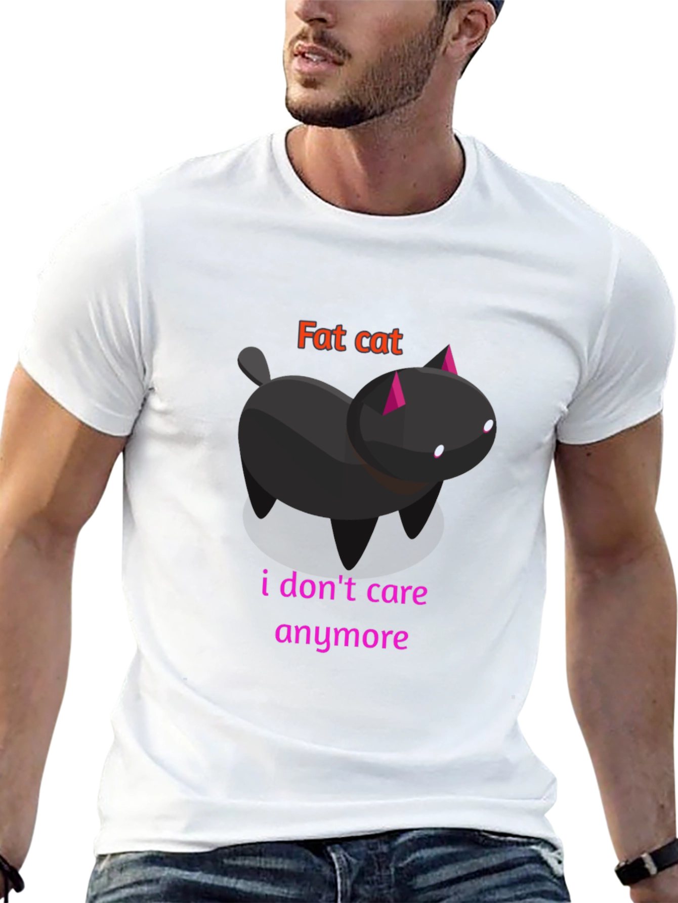 Fat Cat Graphic Tee - Unisex Black T-Shirt