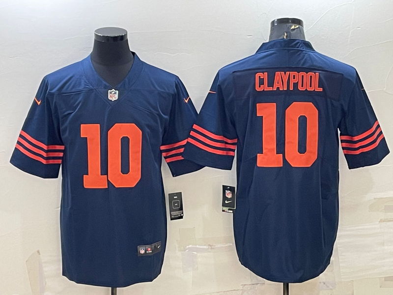 Men's Chicago Bears Chase Claypool #10 Navy Player Jerseys