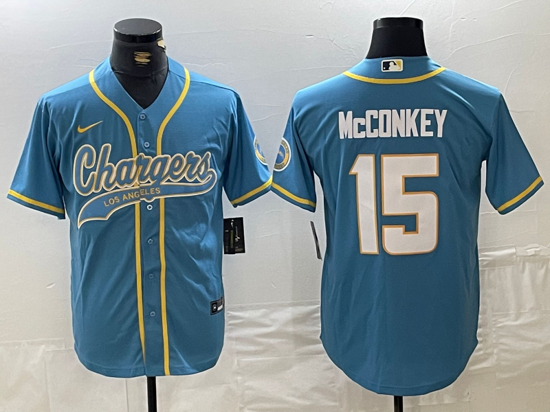 Men's Los Angeles Chargers Ladd McConkey #15 Powder Blue Game Jerseys