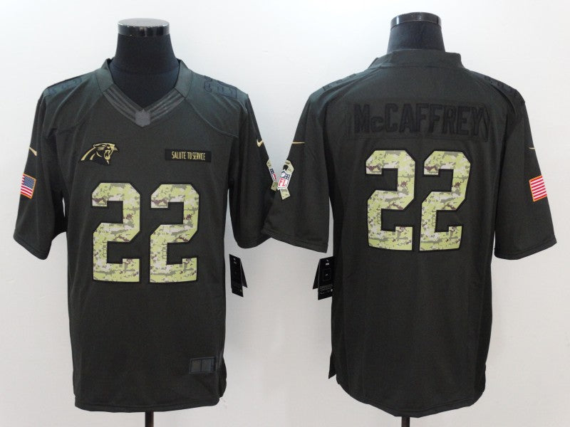 Men's Carolina Panthers #22 Christian McCaffrey Black Game Jerseys