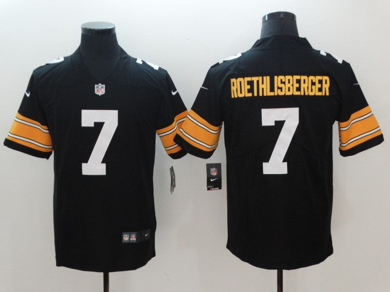 Men's Pittsburgh Steelers #7 Ben Roethlisberger Black Player Game Jerseys