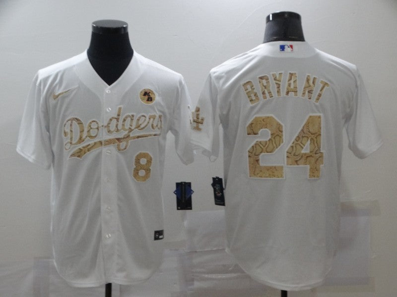 Men's Los Angeles Dodgers Kobe Bryant #8-24 White Player Jerseys