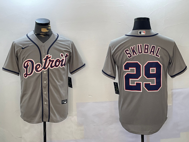 Men's Detroit Tigers Tarik Skubal #29 Gray Replica Player Jerseys