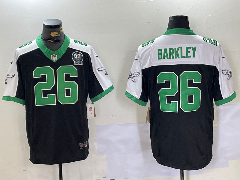 Men's Philadelphia Eagles Saquon Barkley #26 Black Team Game Jerseys