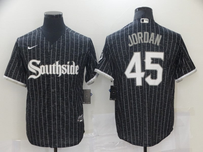 Men's Chicago White Sox Michael Jordan #45 Black Stitched Jerseys