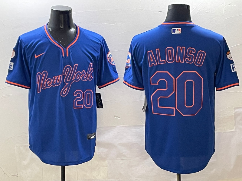 Men's New York Mets Pete Alonso #20 Royal Alternate Player Jerseys