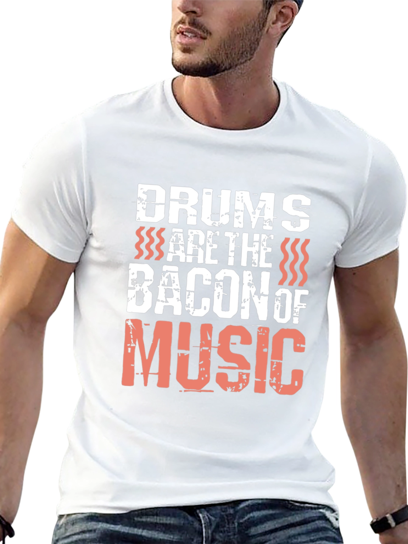 Drums are the Bacon of Music Black T-Shirt