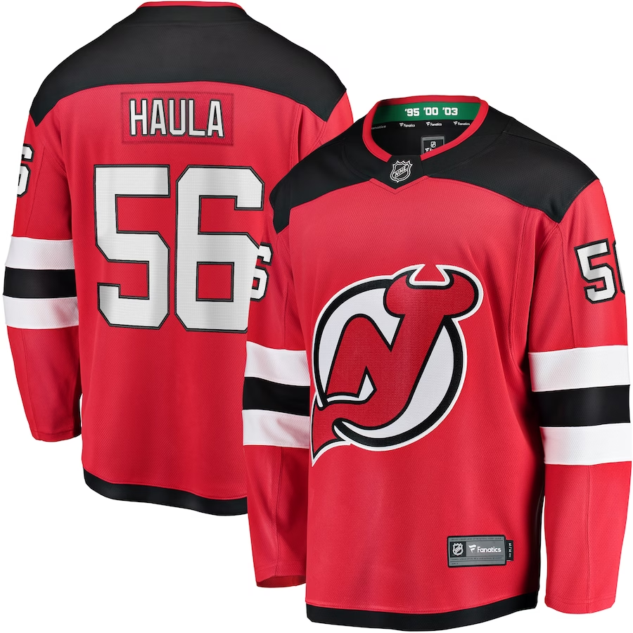 Men's New Jerseys Devils Erik Haula #56 Red Player Game Jerseys