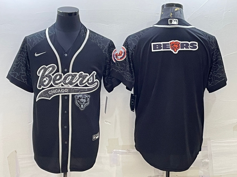 Men's Chicago Bears Black RFLCTV Limited Jerseys