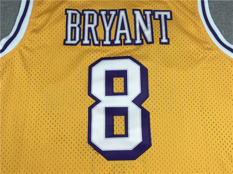 Men's Los Angeles Lakers Kobe Bryant Yellow 1996-97 Hardwood Classics Authentic Jerseys
