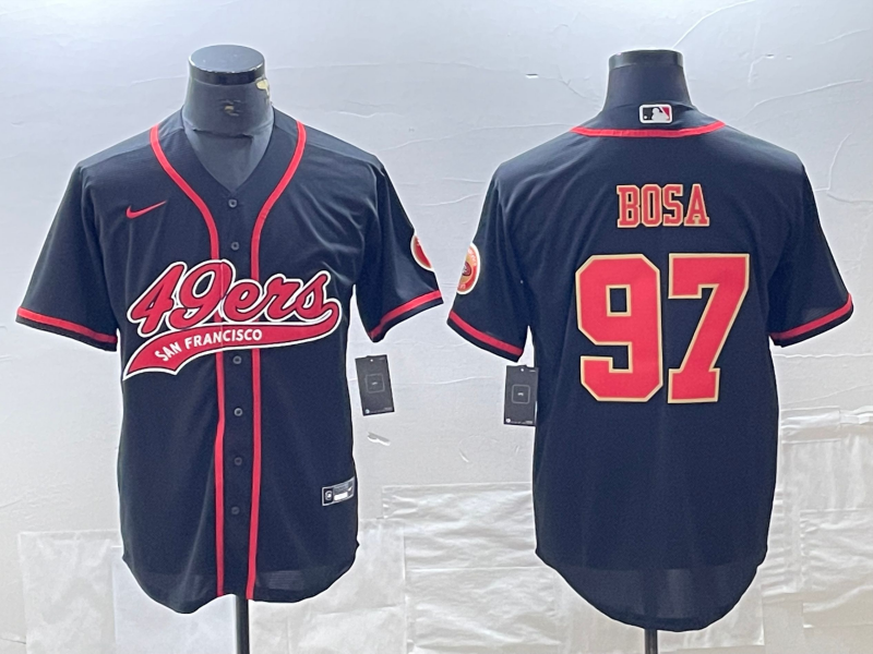 Men's San Francisco 49ers Nick Bosa #97 Black Fashion Jerseys Joint Edition
