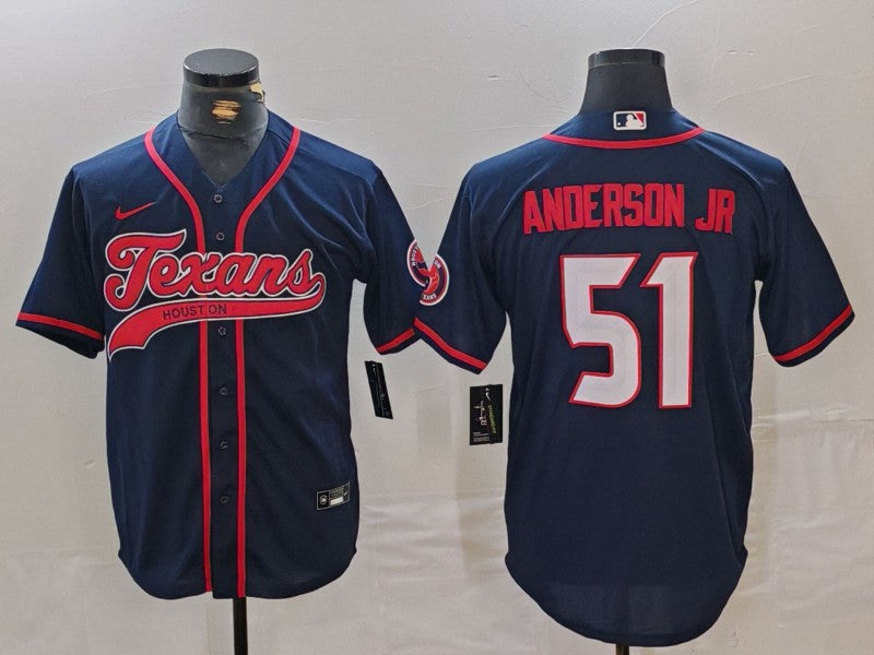 Men's Houston Texans Will Anderson Jr. #51 Navy Player Jerseys