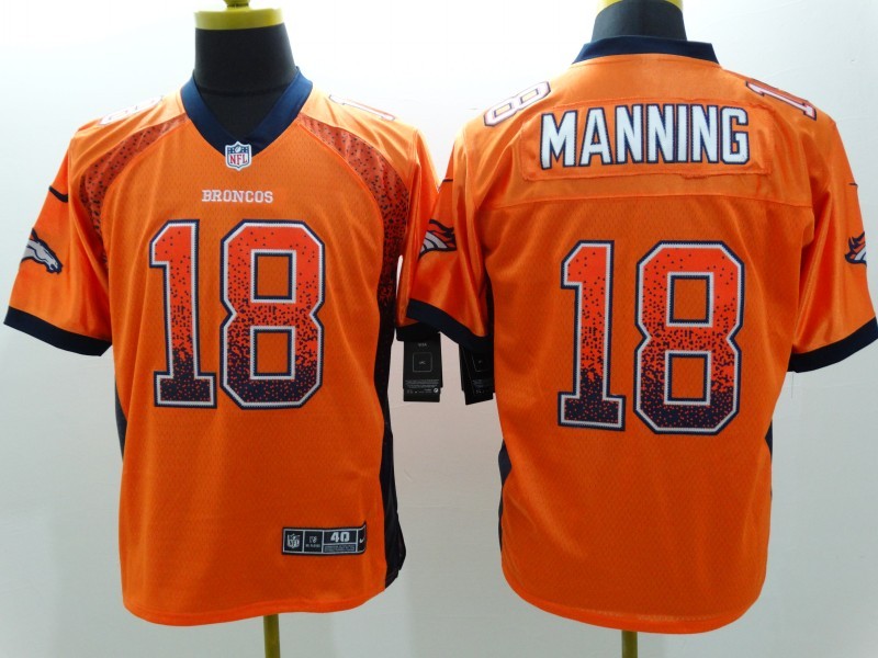 Men's Denver Broncos Peyton Manning #18 Orange Game Jerseys